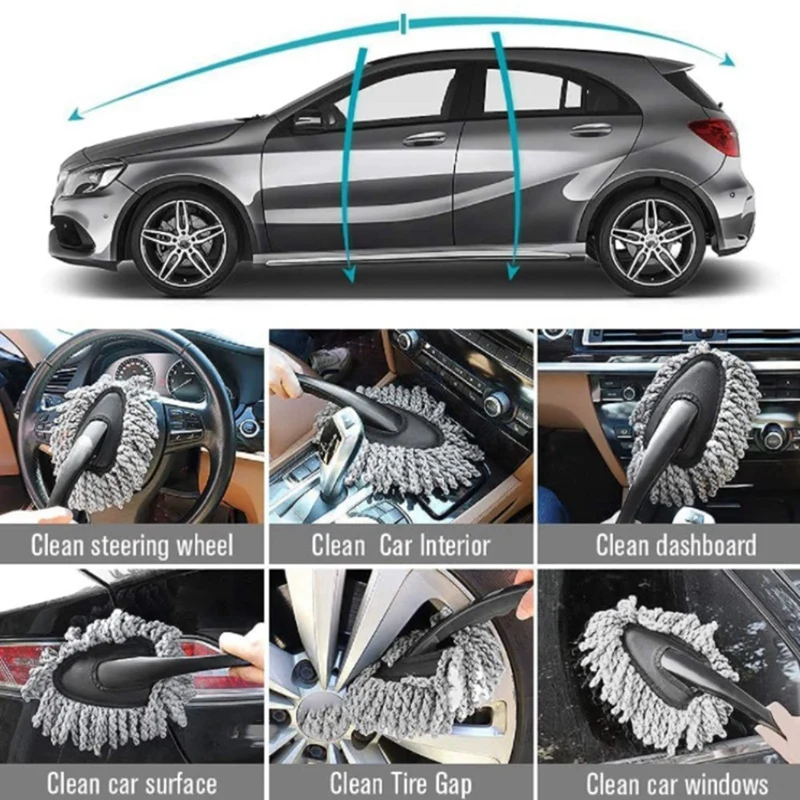 Car Tire Brush Hub Brush Densified Large Glove Car Wash Brush Microfiber Towel Car Cleaning 10-Piece Set