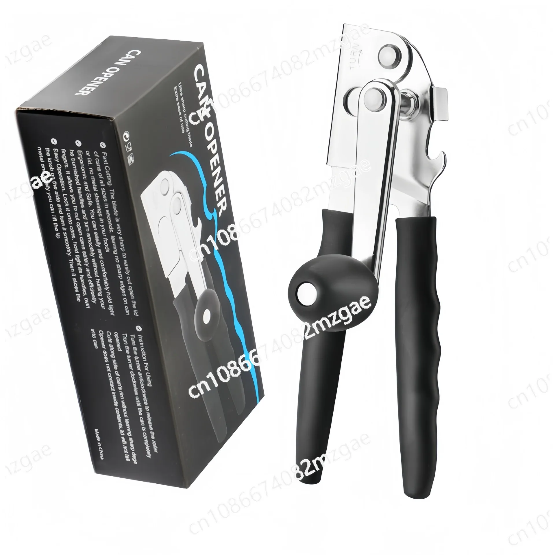 

Stainless steel hand crank can opener, strong bottle opener, rust-proof and durable, professional canning knife, color box.