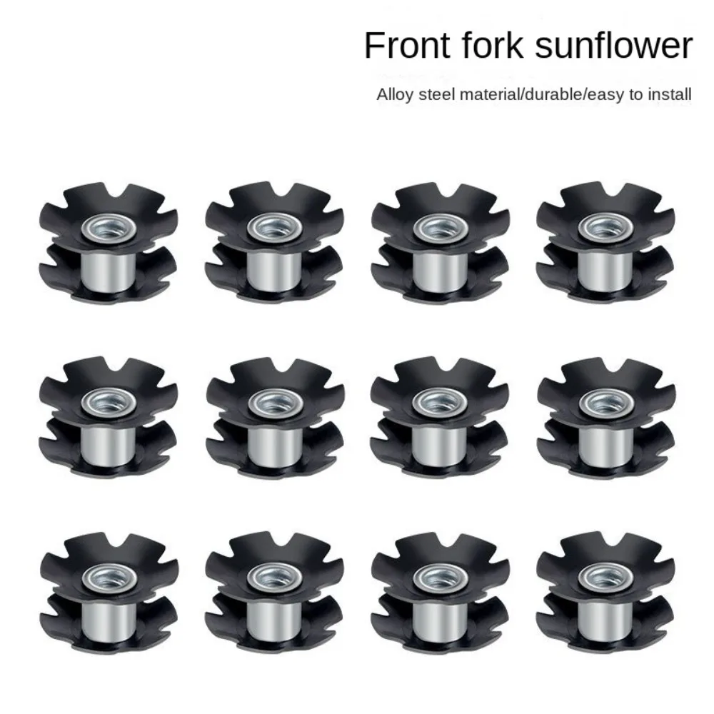 10pcs Mountain Bike Fangled Nut for 28.6mm Alloy Bicycle Headset Star Nut Top Cap Cover Dustproof Front Fork Mount Core