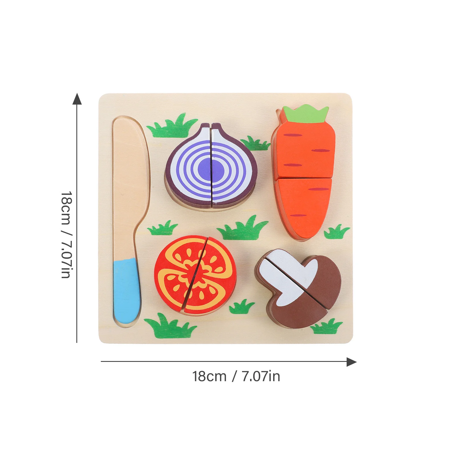 مجموعة واحدة من ألغاز القطع الخشبية للأطفال، لعبة تعليمية لقطع الطعام التظاهري، فواكه كرتونية، تعلم حسي للأطفال الصغار