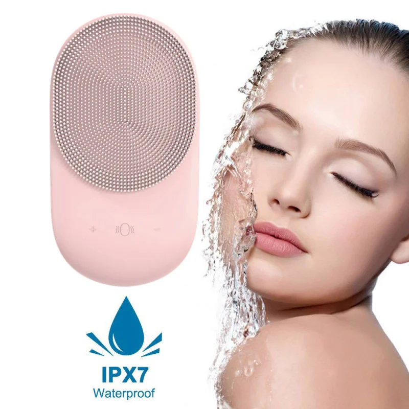 Brosse électrique en silicone pour le nettoyage en profondeur du visage, appareil de beauté, déterminer les vibrations