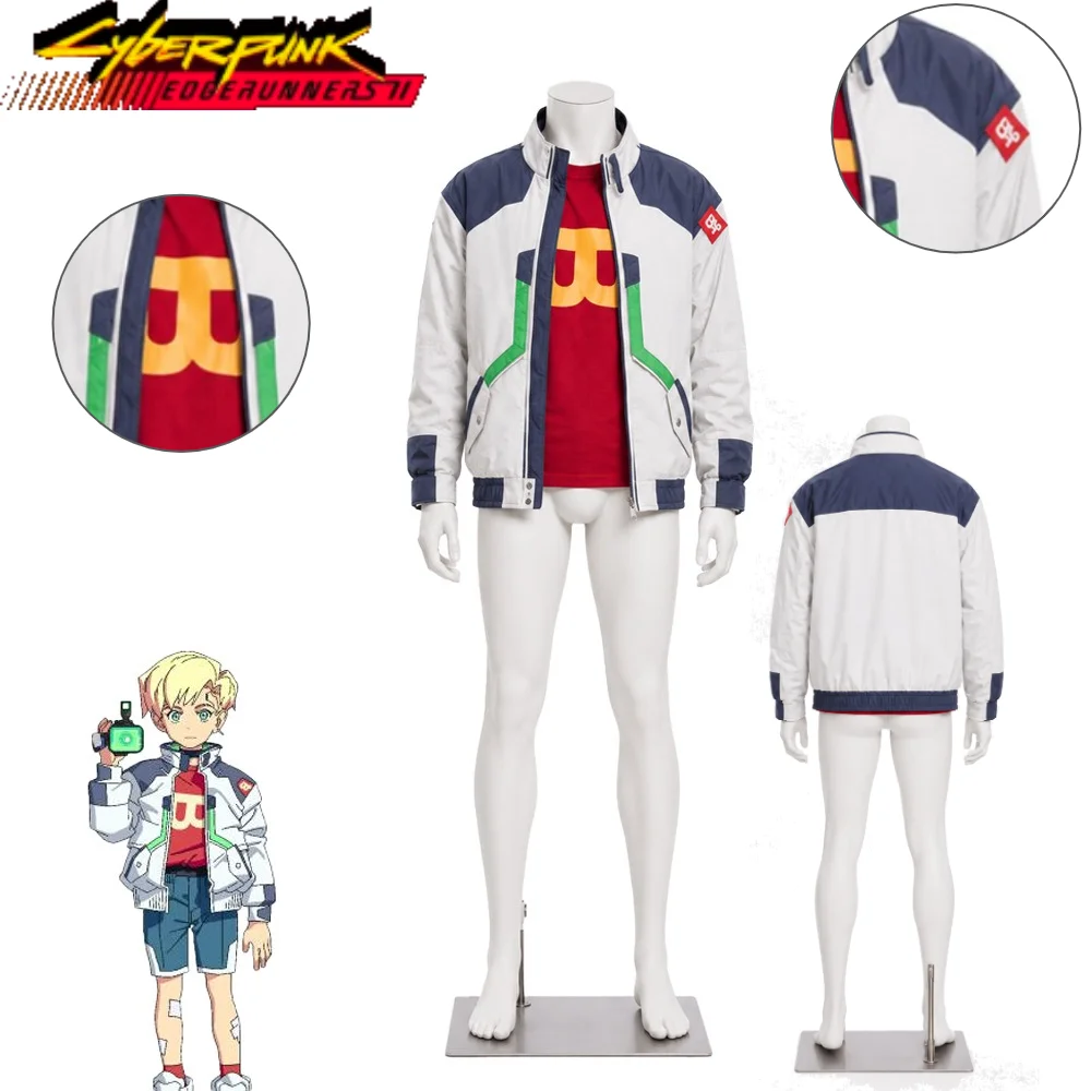 Cyberpunk Edgerunners 2 Roman CaraxCosplay Costume Jacket and Red Printed Short Sleeve T-shirt Full Set with Cosplay Wig - view 2