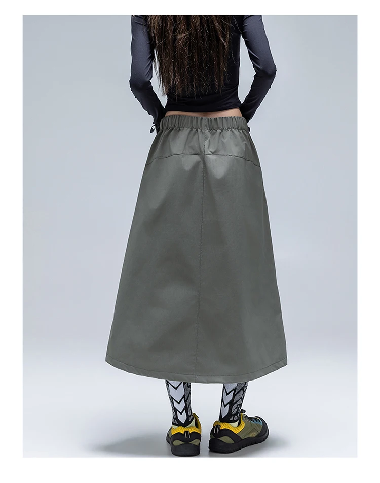 Wasserdichter & Schnelltrocknender A-Linien-Rock für Damen – Schlankmachendes Design mit Verstellbarem Saum für Herbstwanderungen & Outdoor-Sportarten – Detail 22