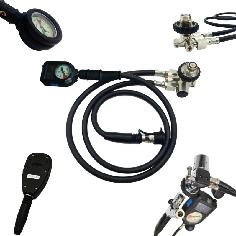Fire submersible bidirectional output pressure reducer regulator for SCBA with hose for firefighter industrial chemistry