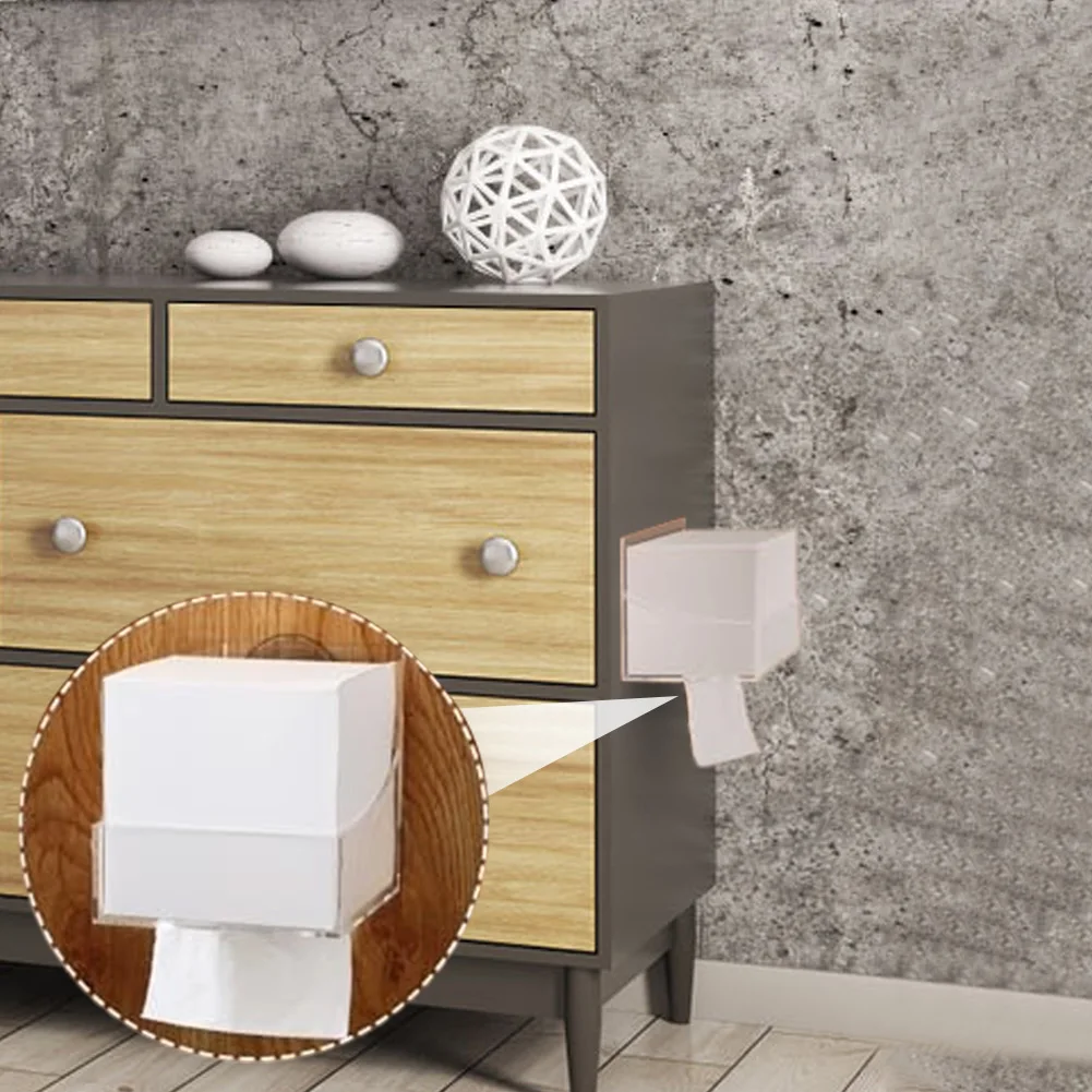 

Bathroom Organizer Clear balck Acrylic Tissue Box Acrylic Construction Fits Square Tissue Packs Lightweight Design