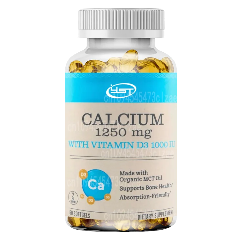 Calcium Containing Vitamin D3- Bone Health and Immune System Supplement,made From Organic Coconut Oil,gluten Free -60 Capsules