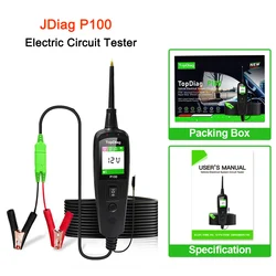 JDiag P100 2M/10M Circuit Tester OBD Power Scan Probe Kit 12V 24V Voltage/Resistant For Car Truck Motorcycle Diagnostic Tool