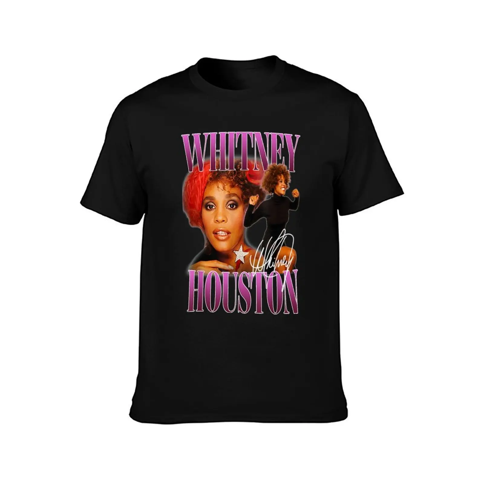 Whitney Houston T-Shirt, Summer Casual Cotton Tee, Oversized Streetwear Tops, Vintage Graphic Print, Loose Fit Short Sleeve