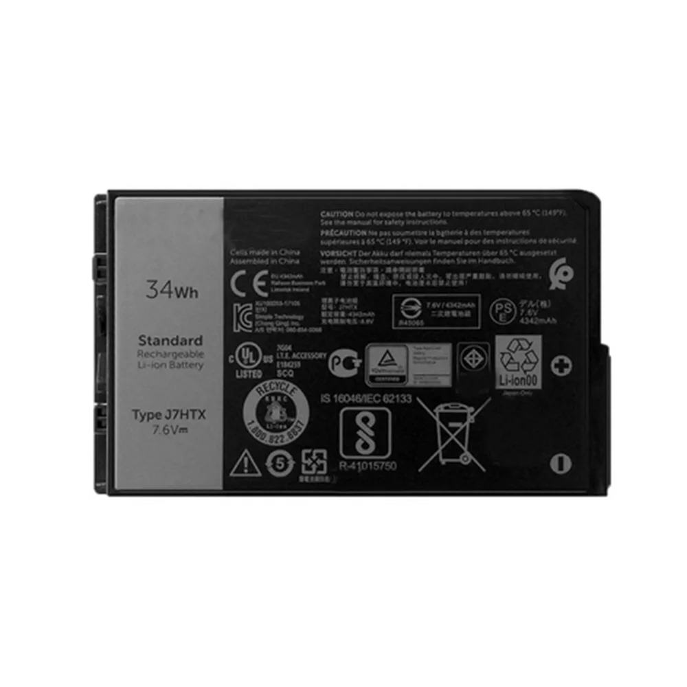 7.4V 26WH 7XNTR 7.6V 34WH J7HTX 2JT70 Laptop Battery For Dell Latitude 12 7202 7212 7220 T03H001 T03H002 02JT70