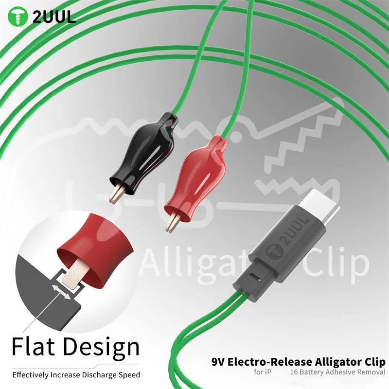 2UUL PW03 9V Electro-Release Alligator Clip for IP16  Effectively Increase Discharge Speed Battery Adhesive Quick Release Cable