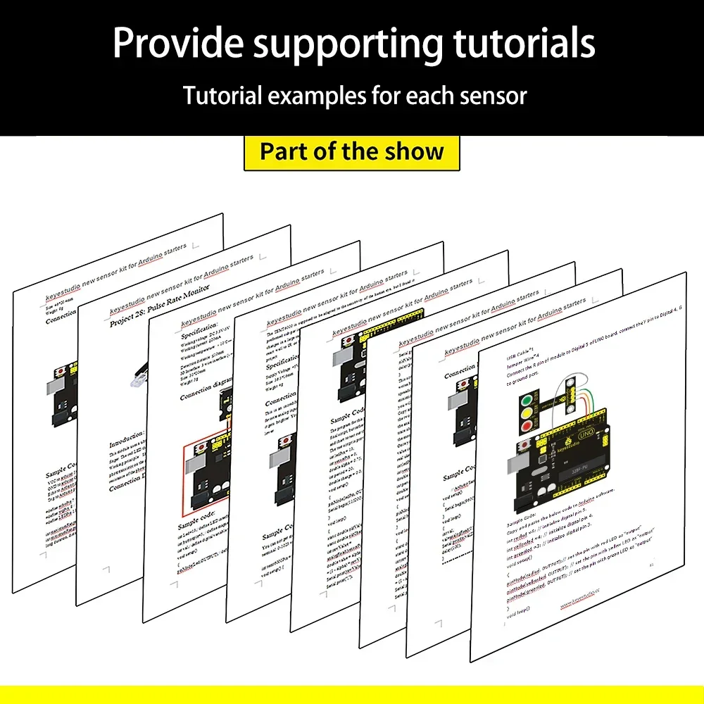 Keyestudio 37/48 em 1 kit módulo sensor caixa de presente para arduino starter sensor kit com haste tutorial crianças kit programação brinquedos diy