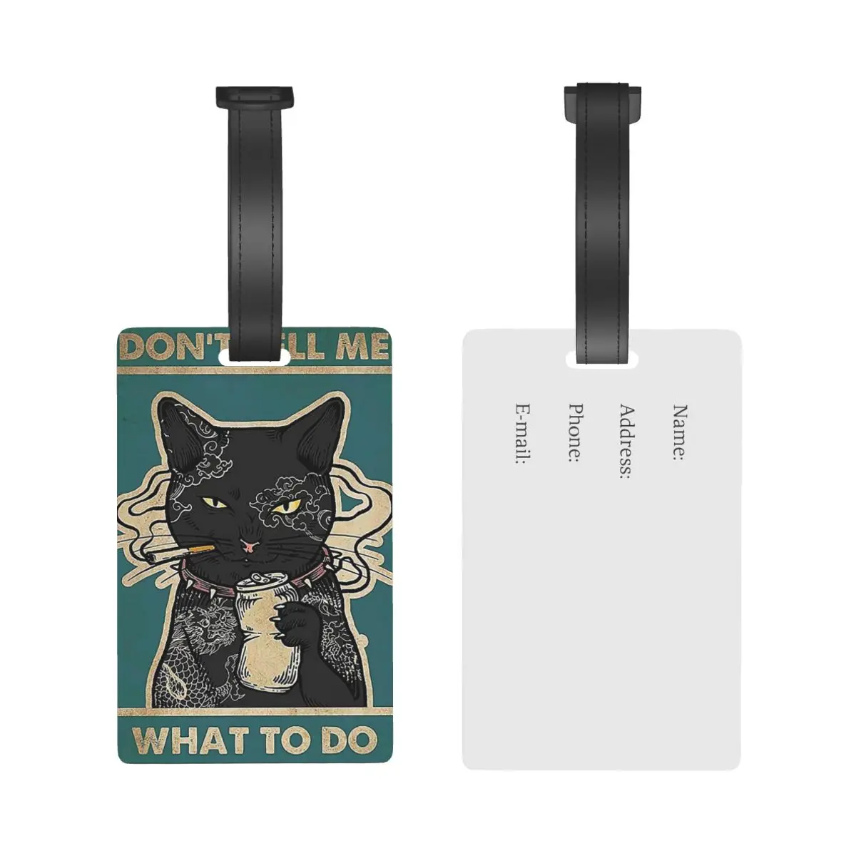 Black Cat Your Butt Napkins My Lady Cat Luggage Tags Suitcase Travel Baggage Boarding Tag Portable Label Holder ID Name Address