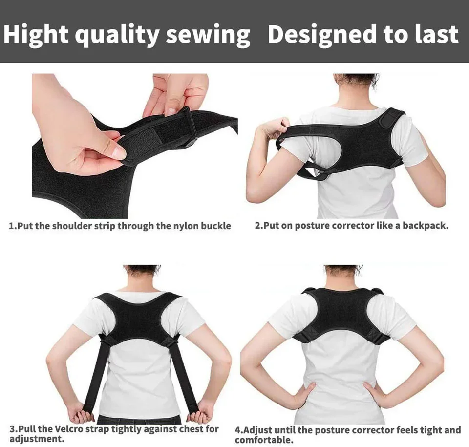 Boys Girls Adjustable Posture Corrector Back Support Children Shoulder Belt Rectify Straighten Correction Pain Relief Beauty Kid