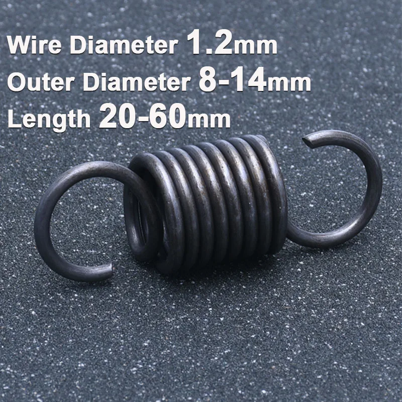 

Extension Tension With Hook Pullback Spring Expansion Spring Hook Springs Steel Spring Wire Dia 1.2mm OD 8-14mm Length 20-60mm