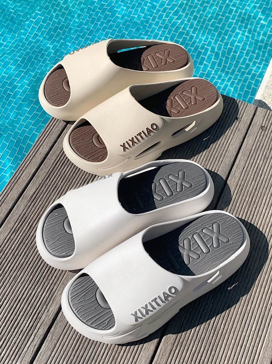 

Casual Outdoor Slippers Thick Bottom Anti-Slip Men's Summer Sandals Comfortable Leisure Slippers for Couples Sporty Style