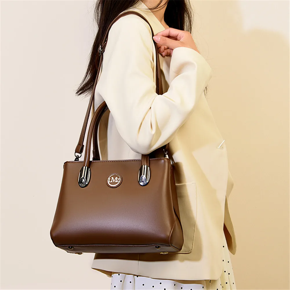 Women Soft Leather Handbags Luxury Designer Multi Layer Pockets Shoulder Crossbody Bags Ladies Large Capacity Shopping Totes Sac