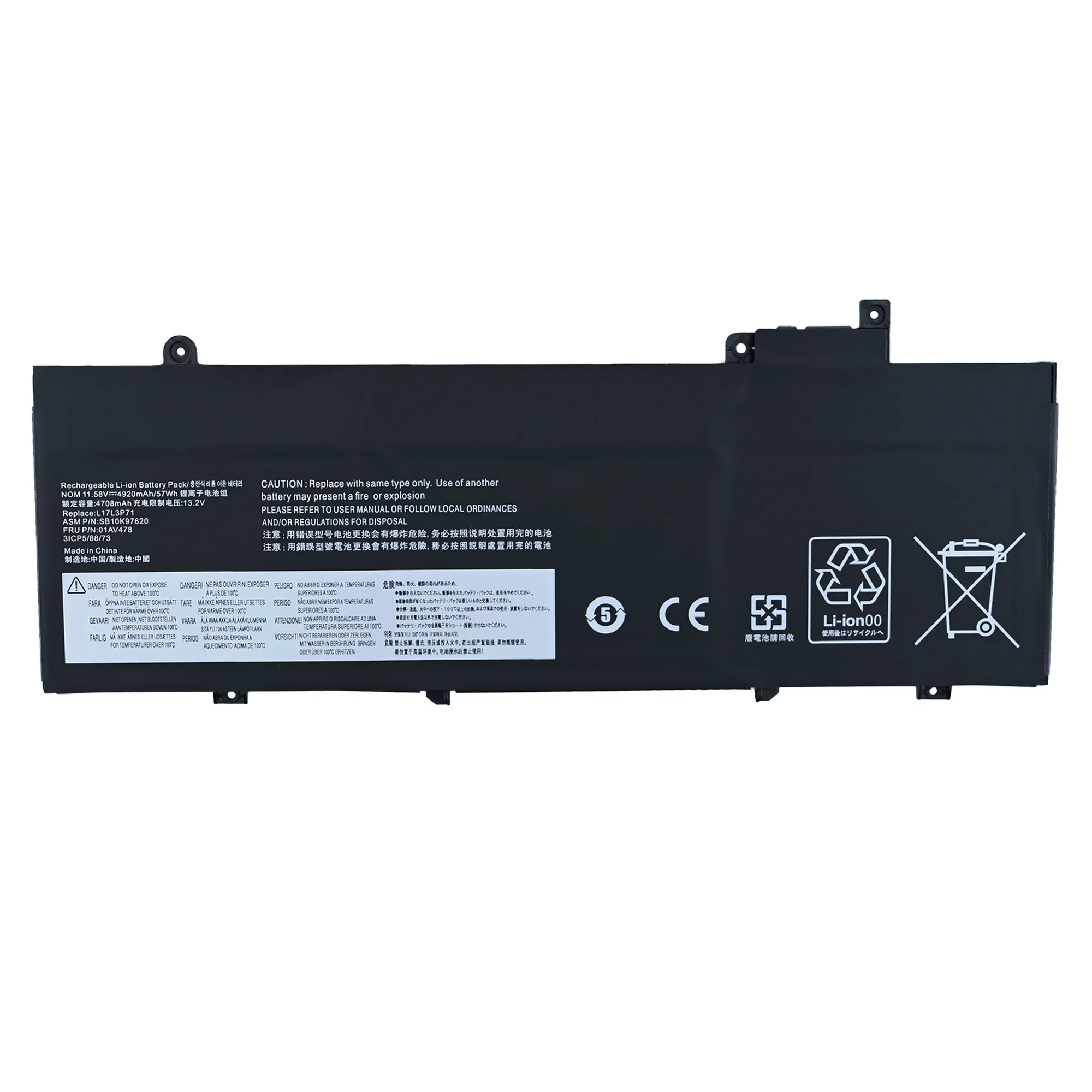 57Wh 01AV478 01AV479 01AV480 Laptop Battery for lenovo thinkpad t480s L17L3P71 L17M3P71 L17M3P72 SB10K97620 SB10K97621