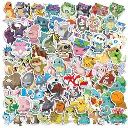 50/100PCS Kawaii Pikachu Anime Pokemon Stickers for Laptop Suitcase Skateboard Guitar Phone Cartoon Sticker Kid Gift Toys