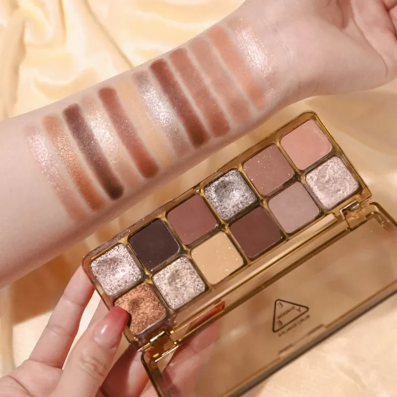 12 Colors Glitter Eye Shadow Palette Makeup Earth Matte Pigmented Powder Multiple Color Eye Shadow Long Lasting Beauty