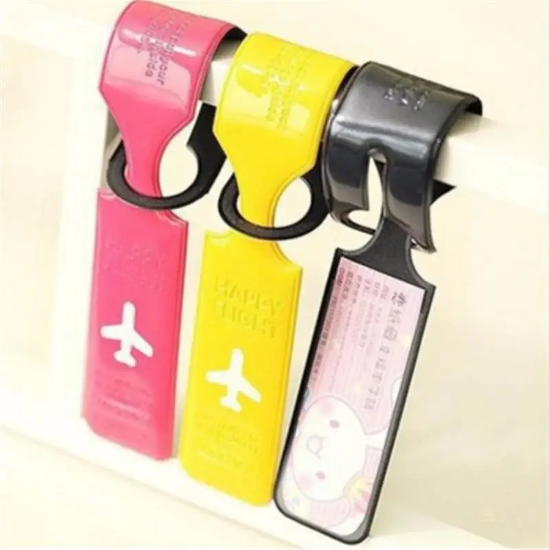 ป้ายติดกระเป๋าเดินทางแบบพกพา สีพื้น ดีไซน์สร้างสรรค์ สำหรับติดกระเป๋าเดินทาง ป้ายชื่อ ป้ายติดกระเป๋าเดินทาง อุปกรณ์เสริมสำหรับการเดินทาง