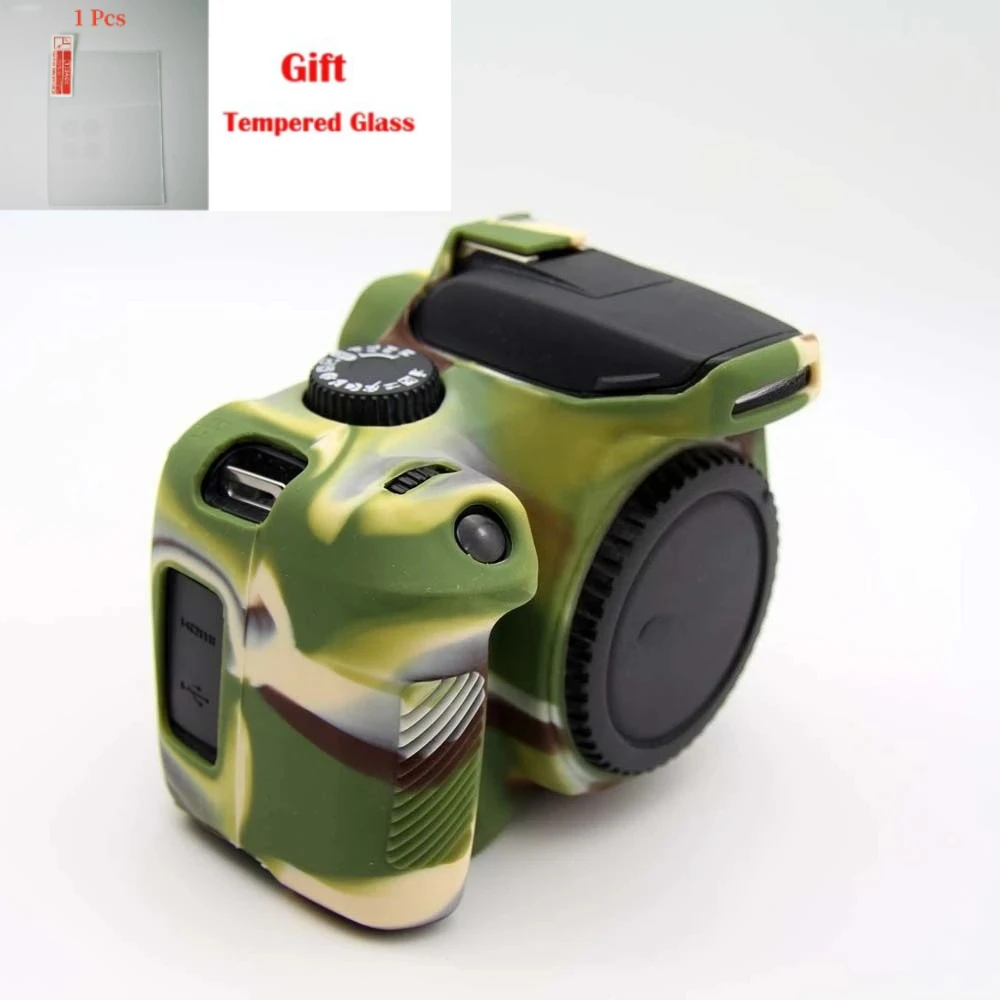 

Soft Silicone Camera Case Protective Body Cover Bag For Canon 3000D 4000D digital soft protective case, + free tempered film