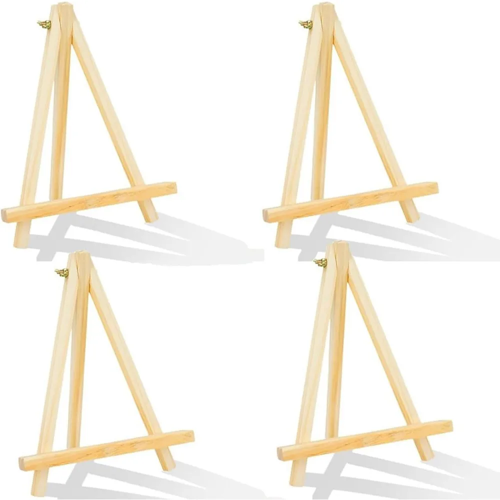 

Wood Easel Stand 4Pcs Mini Tabletop Tripod Easel Portable Art Painting Canvas Holder for Artist Crafts Party Display