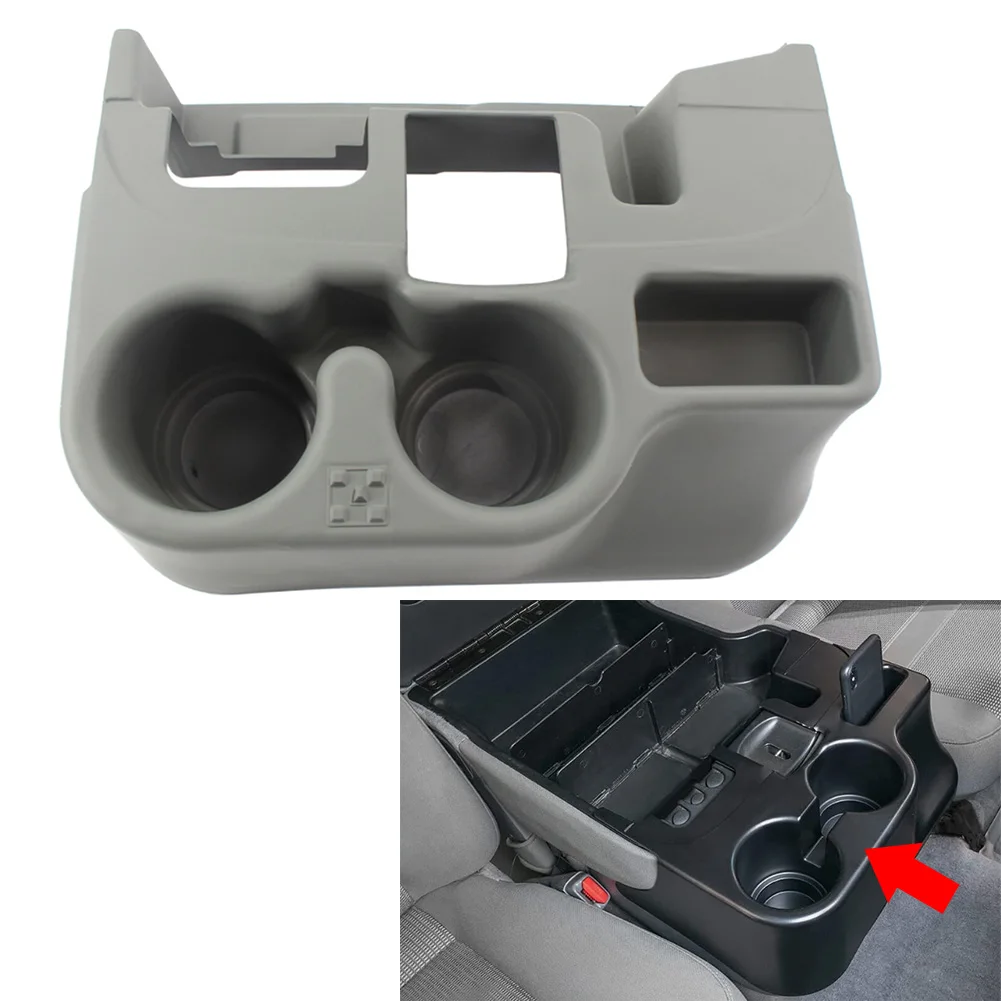 Car Center Console Cup Holder Organizer ABS Gray SS281AZAA For Dodge Ram 1500 2500 3500 2003-2012