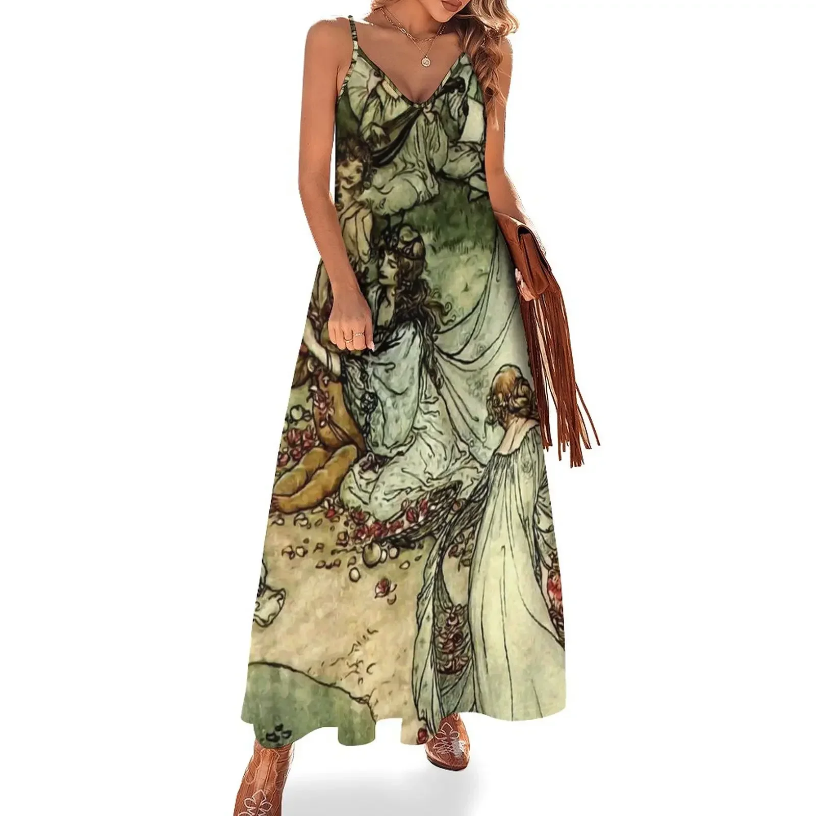 

Shakespeare’s Fairy “Titania” by Arthur Rackham Sleeveless Dress Women dresses summer Women's dress womans clothing