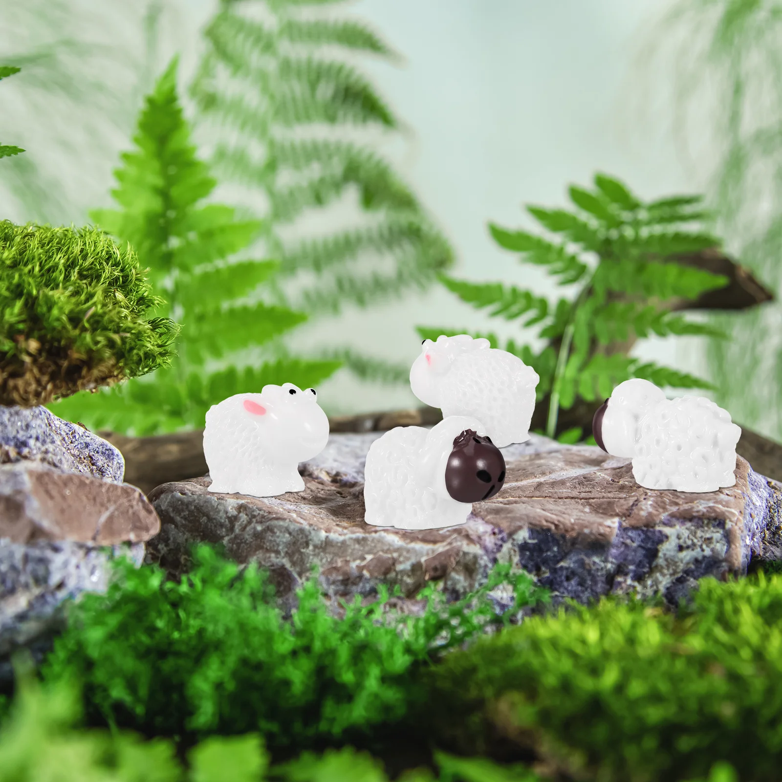 

30Pcs Mini Sheep Decor Resin Cute Animal Statues for Miniature Gardens Farms Landscapes Office Home Table Decor Accessories