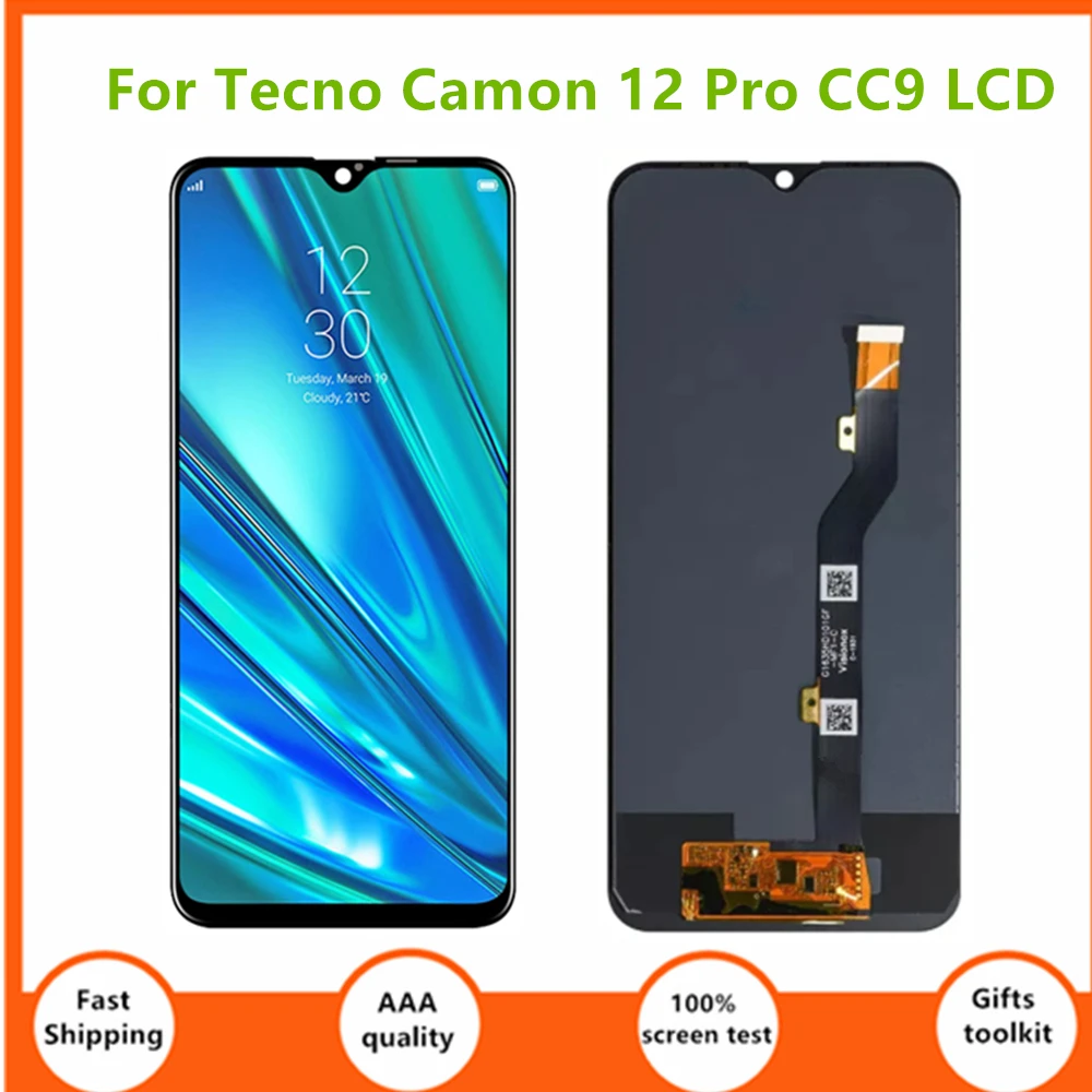 

AMOLED 6,35 "для Tecno Camon 12 Pro CC9 ЖК-дисплей кодирующий преобразователь сенсорного экрана в сборе для Tecno Camon 12 Pro CC9 сменный ЖК-дисплей