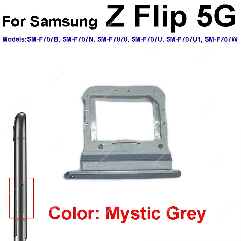

Для Samsung Galaxy Z Flip 1 2 3 4 Z Flip3 5G Z Flip4 F700 F707 F711 F721 Держатель лотка для чтения SIM-карт, слот, разъем для SIM-карты, детали