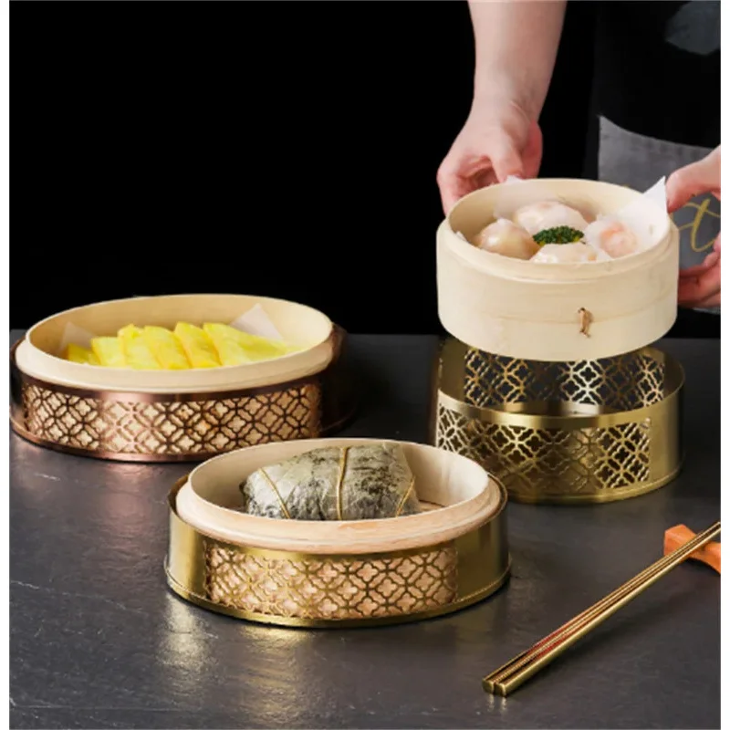 Chinese Bamboo Dimsum Lid Dumpling Steamers With Base Vegetable Snack For Cooking Bao Buns Steamer Basket
