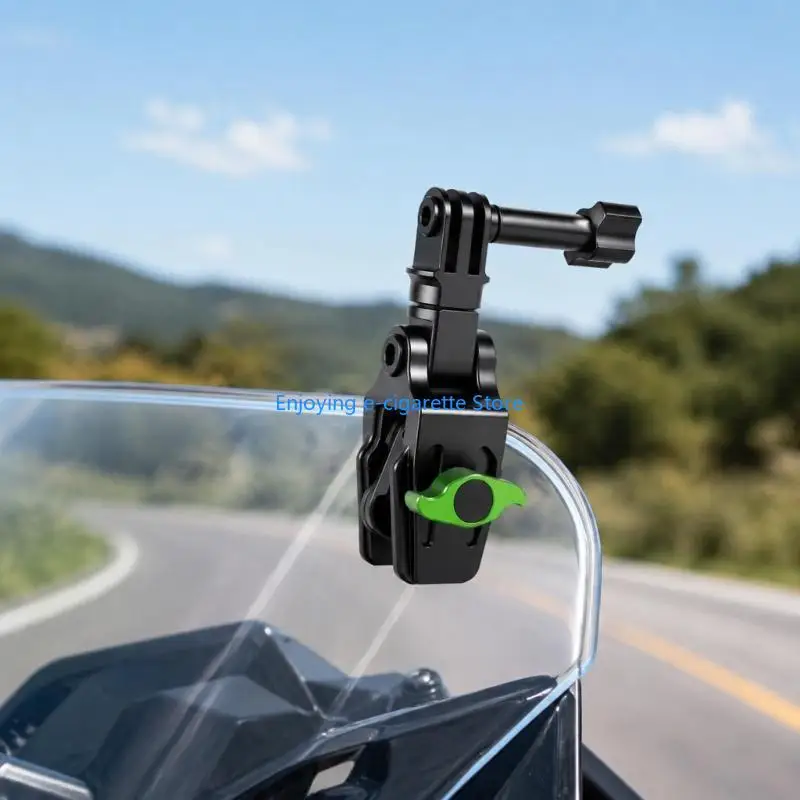 Motorrad-Windschutzscheiben-Action-Kamerahalterung, Aluminium-Klemmhalterung mit Gelenkgabelgelenk für Straßenaufnahmen und den – Detail 4