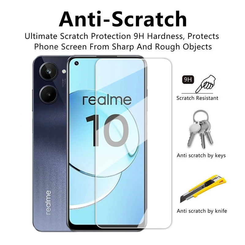 8IN1 Tempered Glass For Realme 10 C55 C21Y C25Y C31 C53 C33 C67 Camera Screen Protector For Realme Narzo 50A 50i 20 Prime Class