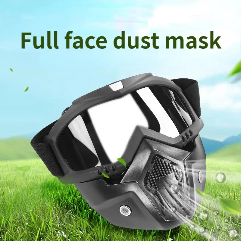 Windproof Tactical Full Face Mask with Goggles
