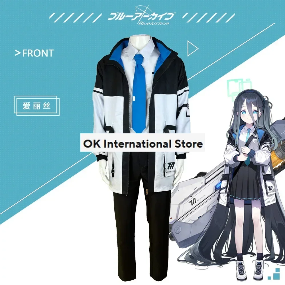 Anime Azul Archive Arisu Cosplay Costume para Homens e Mulheres, Casaco com capuz, Roupas de Trabalho, Uniforme JK, Terno Carnaval Halloween