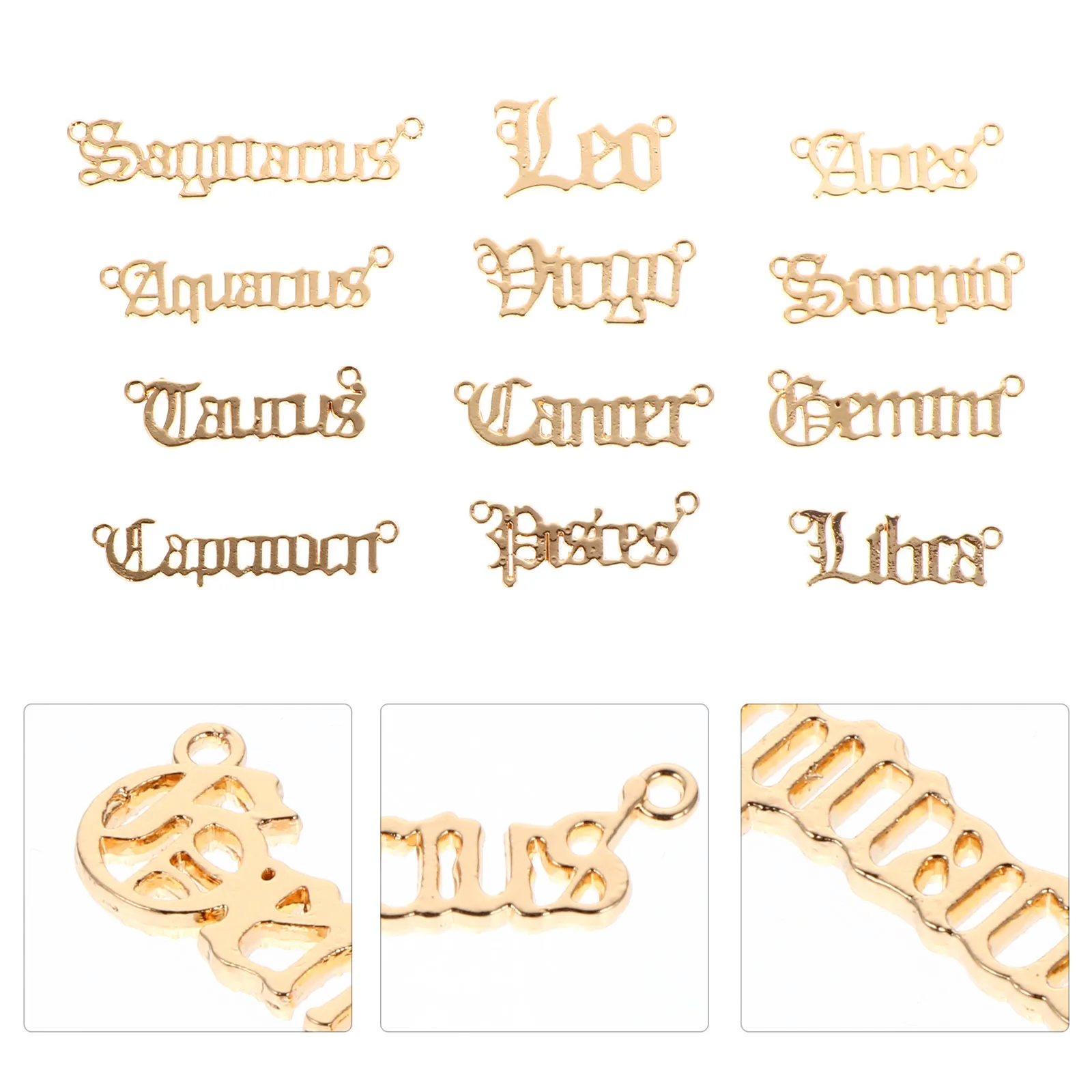 

24Pcs Constellation Letter Charms Alloy Pendants DIY Jewelry Making Supplies Accessories Craft for Necklace Bracelet