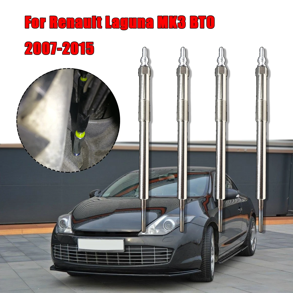 

4PCS Diesel Heater Nickel Plating Glow Plugs 4.5V 11065-1749R 110650819R 110651492R For Renault Laguna MK3 BT0 2007-2015 2.0 dCi
