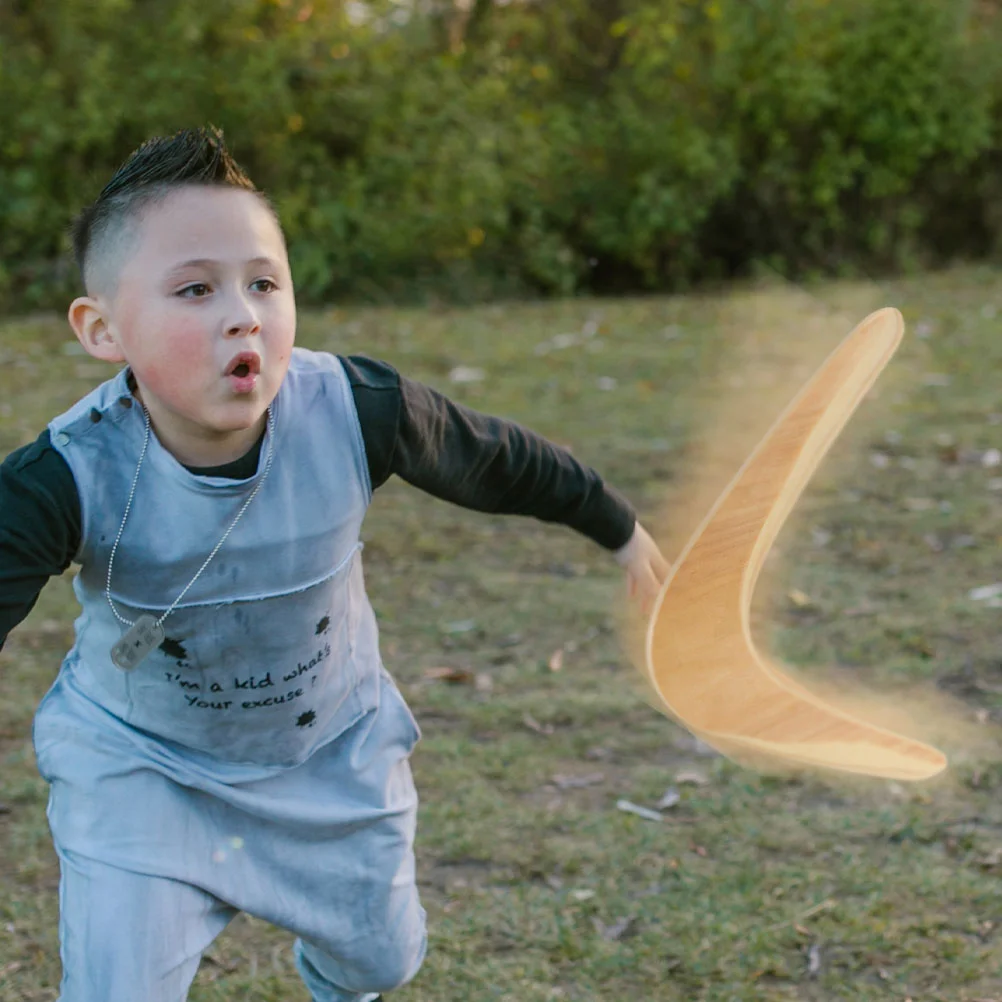 2 pezzi grande 2 foglie V Boomerang disco volante in legno di alta qualità giocattolo all'aperto gioco facile ritorno azione divertente gioco da prato giocattolo sportivo