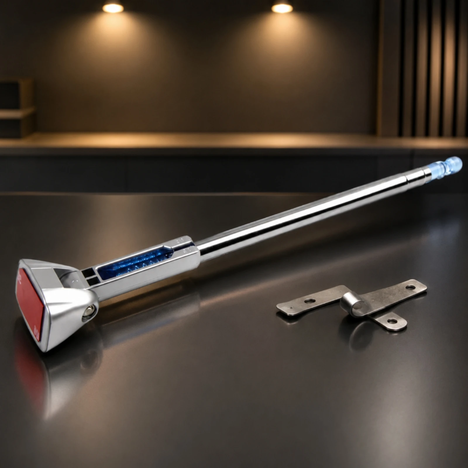 Retractable Car Flagpole Antenna Mounting Base Car Flagpole with Blue Tip Telescopic Metal Antenna Rod