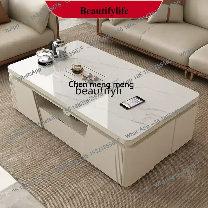 X     Kung Fu Tea Brewing Stone Plate Tea Set Tea Table One Cream Style Multifunctional Combination