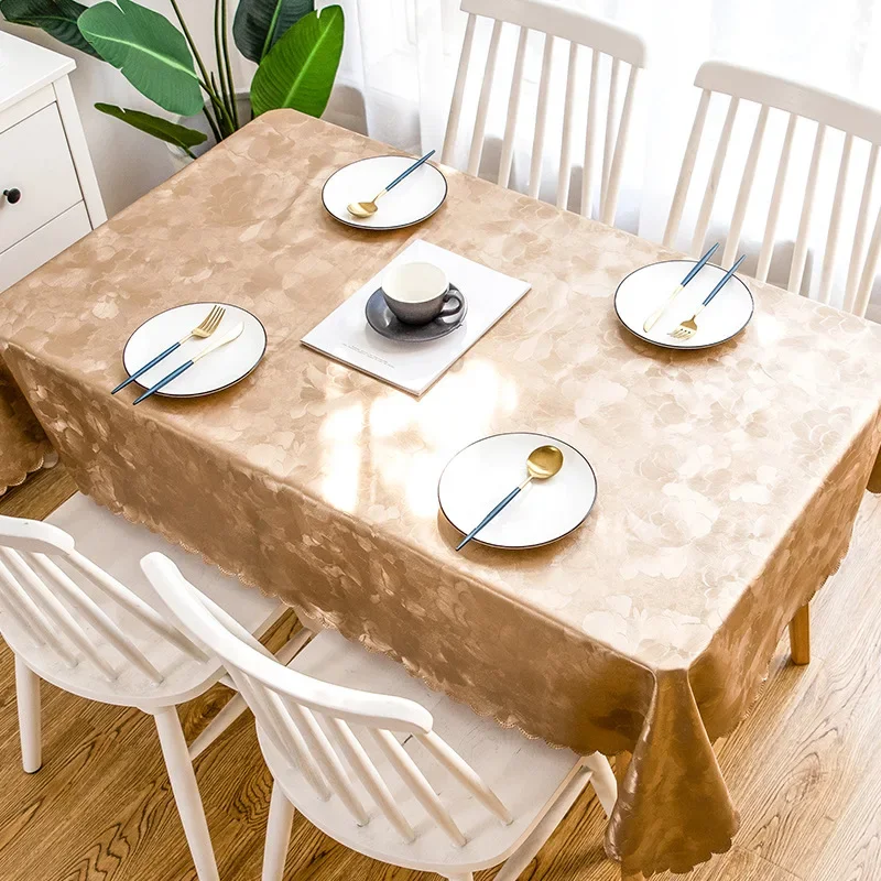 Rectangular Dining Table Cloth Waterproof Oil Resistant Scald Washable Coffee Table Cloth Hotel Restaurant Elliptical Tablecloth