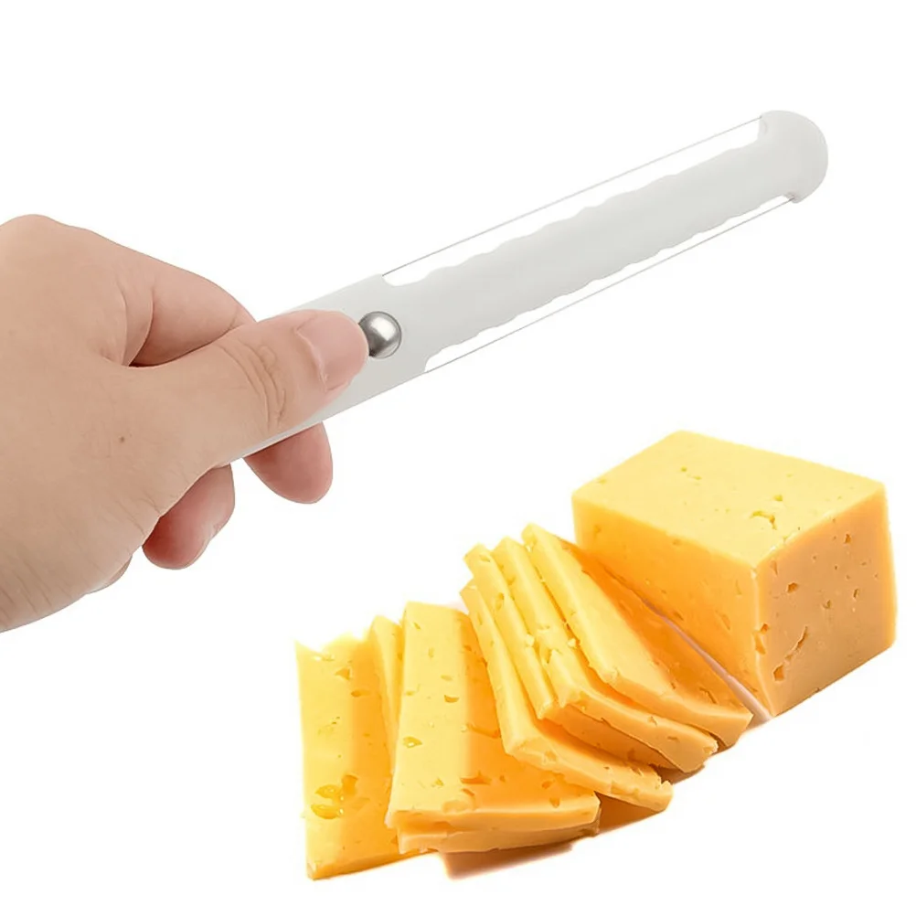 2Pcs Plastic Cheese Cutter Non Rust Soft Comfortable Handle Butter Slicer Kitchen Gadget Cheese Slicer