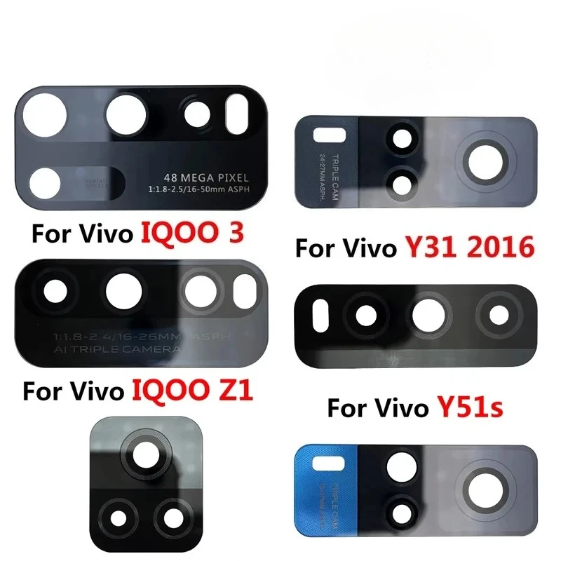 Для Vivo IQOO 3 U3 Z1 S7 S9 S9e V17 X21 X50 Pro Y9S Y20 Стеклянный объектив камеры Задняя задняя часть