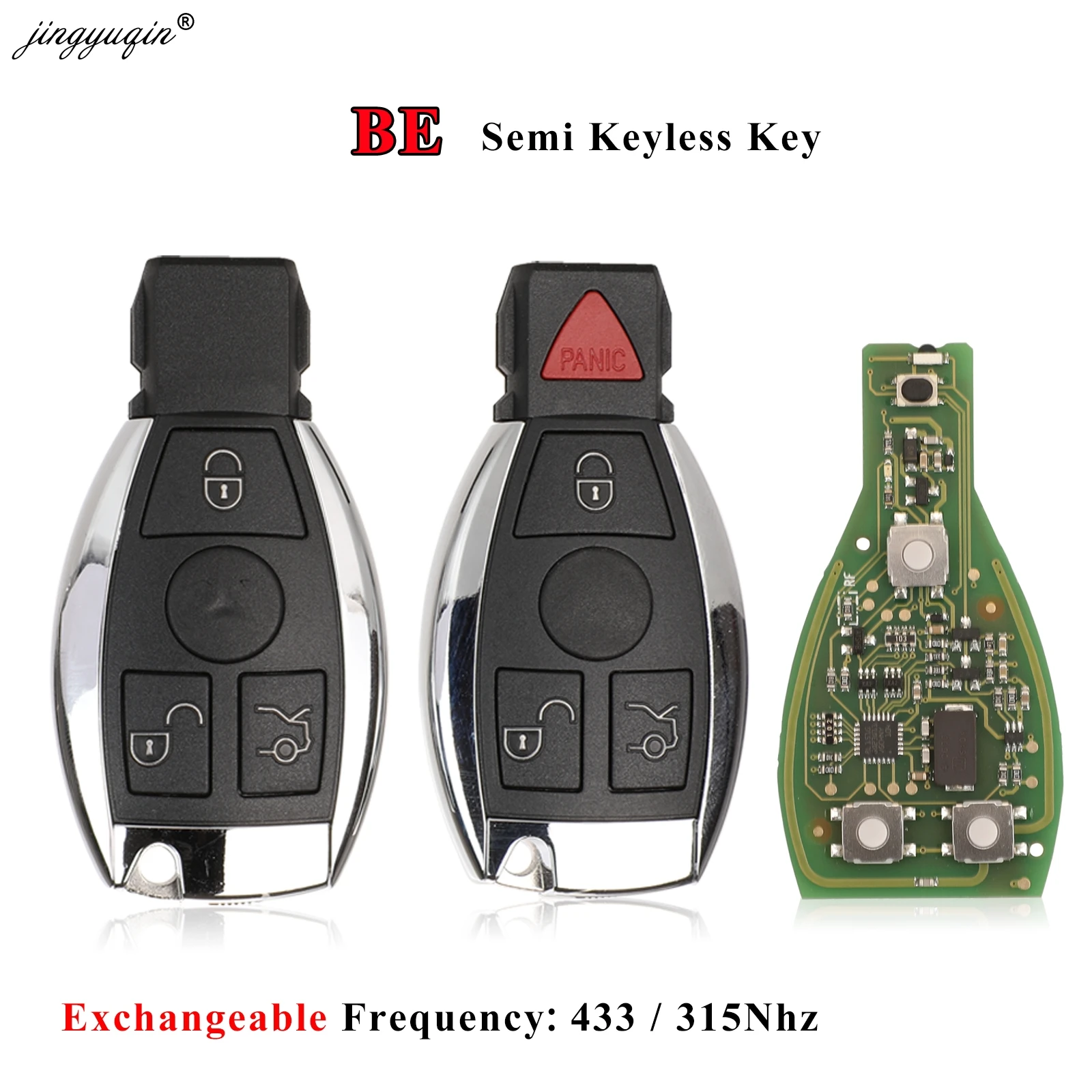 

jingyuqin CG BE Remote Semi Keyless Key for Mercedes Benz ML R GL W210 W220 NEC BGA 315/433MHz Support all Automatic Recovery