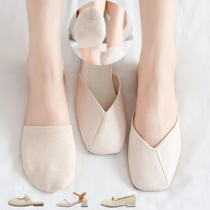 5 Paar Damen Sommer Anti-Rutsch Silikon Vorderfuß-Socken für High Heels, atmungsaktiv, unsichtbar, Halbsocken für High Heels