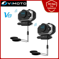 Vimoto V8 Motorcycle Helmet Walkie Talkie English Version Easy Rider Multifunctional Bluetooth Walkie Talkie Compatible Headset