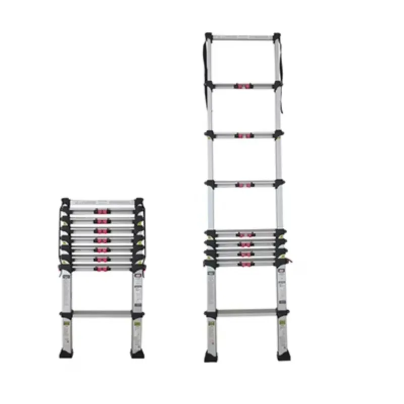 سلم قابل للطي متعدد الأغراض، سلم تلسكوبي باللون الأسود #6