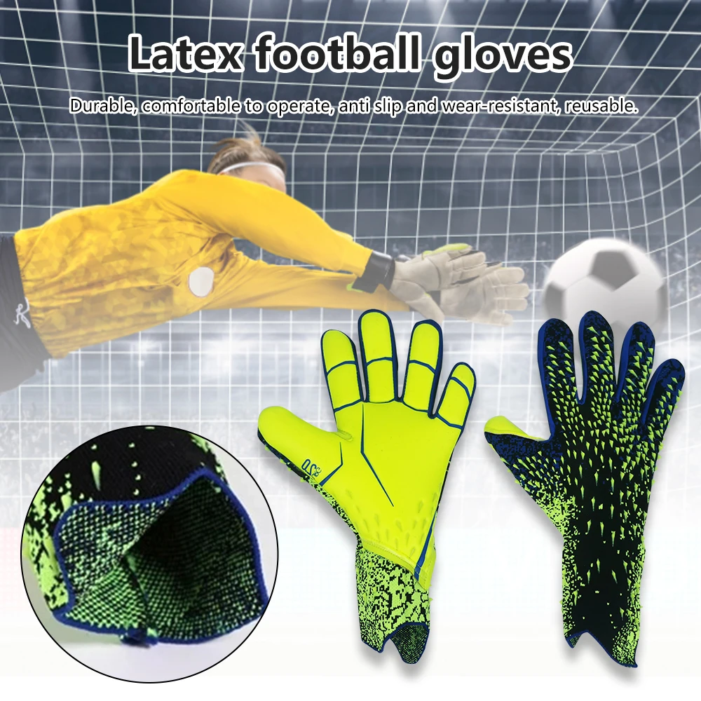 Goalkeeper Gloves Strong Grip for Soccer Goalie Goalkeeper Gloves with Size 6/7/8/9/10 Football Gloves for Kids Youth and Adult