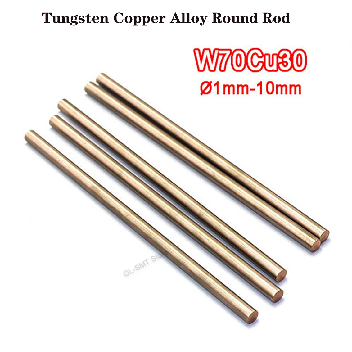 1Pcs W70Cu30 Tungsten Copper Alloy Round Rod Dia 1-10mm W70 Spot Welding Electrode Bar DIY Material Accessories Length 100-200mm